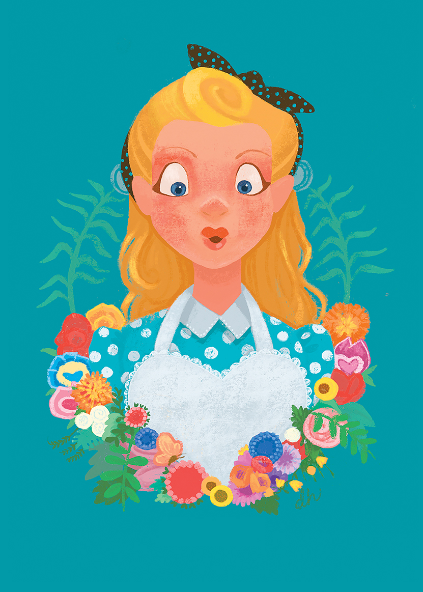 Alice in Wonderland with Flowers by Danamarie Hosler
