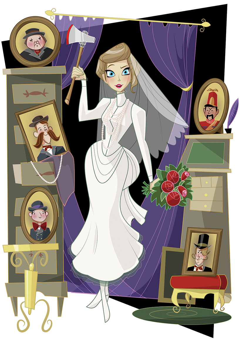 artist Heather Dixon Wallwork's illustration of Haunted Mansion Bride