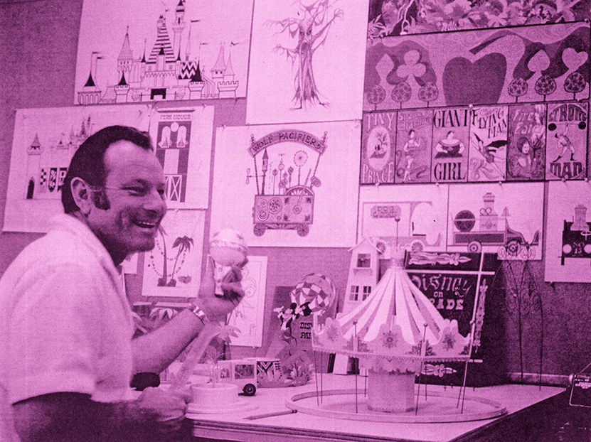 Imagineer and Disney Legend Rolly Crump at his desk