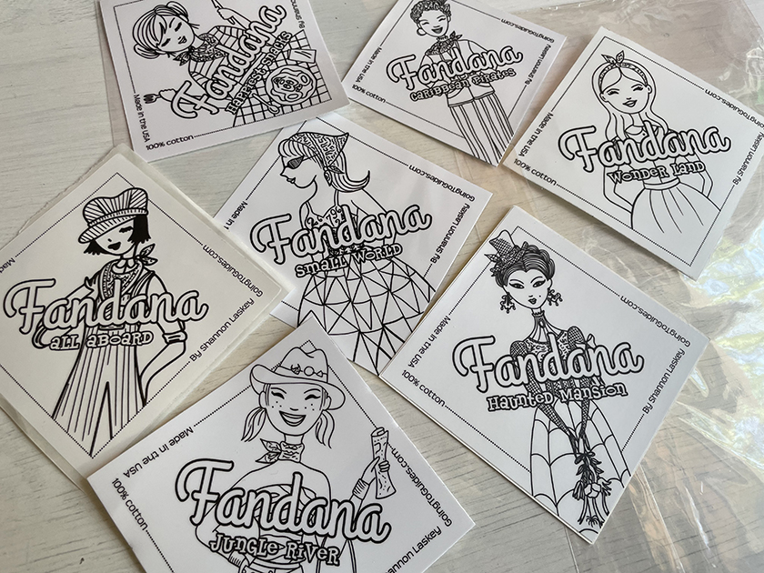 Various stickers for Fandana packaging