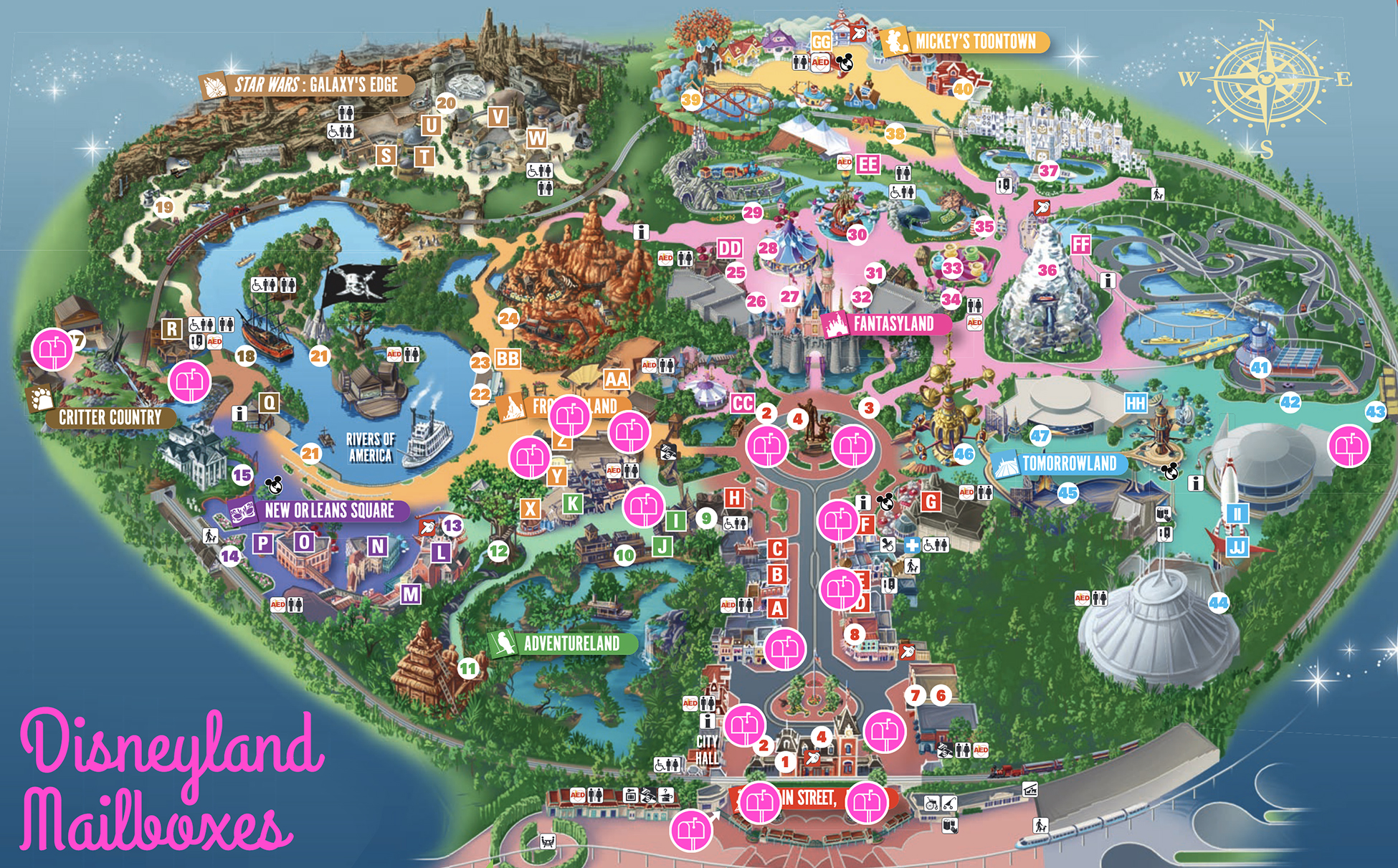 Disneyland Map of Mailboxes