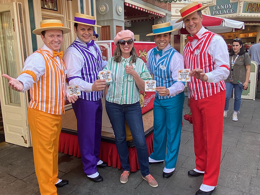 Shannon Laskey with the Dapper Dans in Main Street USA Disneyland