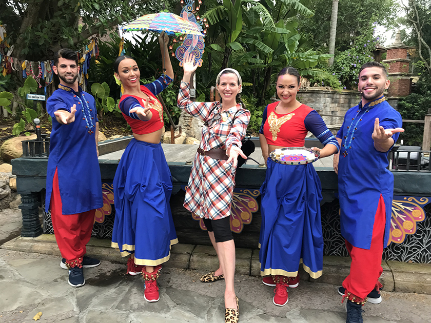 Shannon Laskey with dancers at Disney's Animal Kingdom