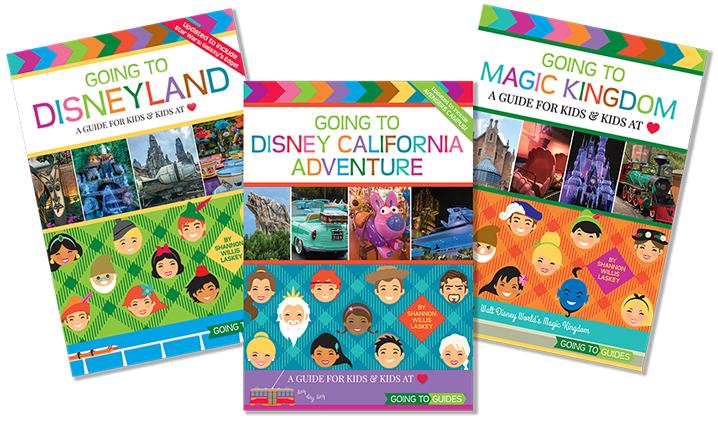 Book covers for Going To Disneyland, Going To Disney California Adenture and Going To Magic Kingdom