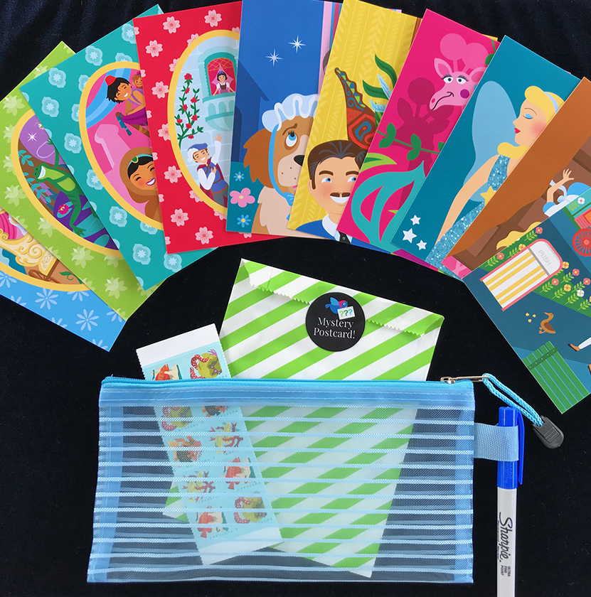 Postcard Pals Pack Park Pair Up edition with blue pouch