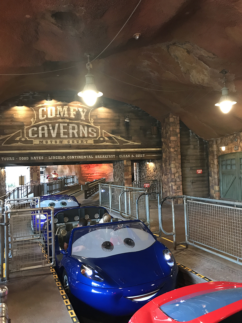Comfy Caverns inside Radiator Springs Racers in Cars Land Disney California Adventure