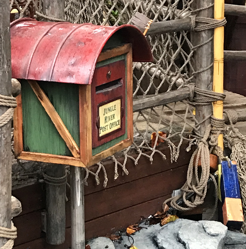 Decorative mailbox near Jungle Cruise Adventureland Disneyland Jungle River Post Office