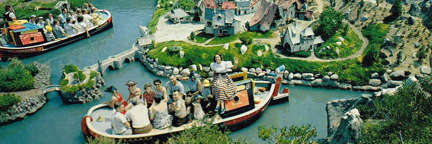 Storybook Land Canal Boats loaded with happy Guests