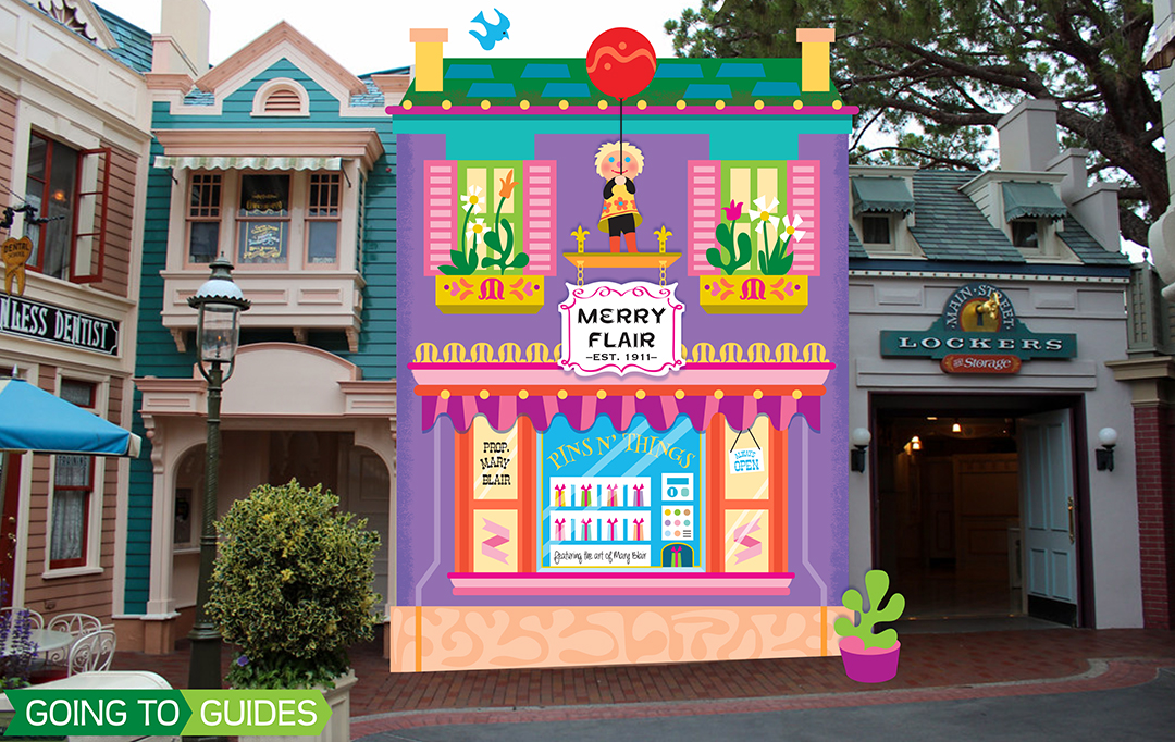 Merry Flair Mary Blair building mockup