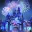 Disneyland Castle lit up with the Wondrous Journeys show
